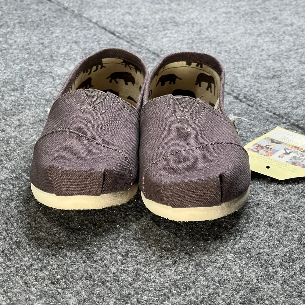 NIB TOMS Classic Alpargata Size 5 Ash‎ Canvas Grey Slip On Flats Shoes 001001B07